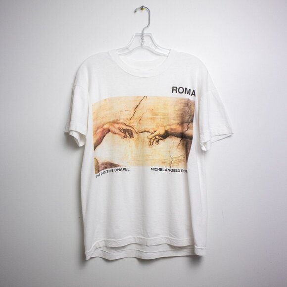 1990s MIchelAngelo "The Creation of Adam" Single Stitch Tee - Picture 1 of 9
